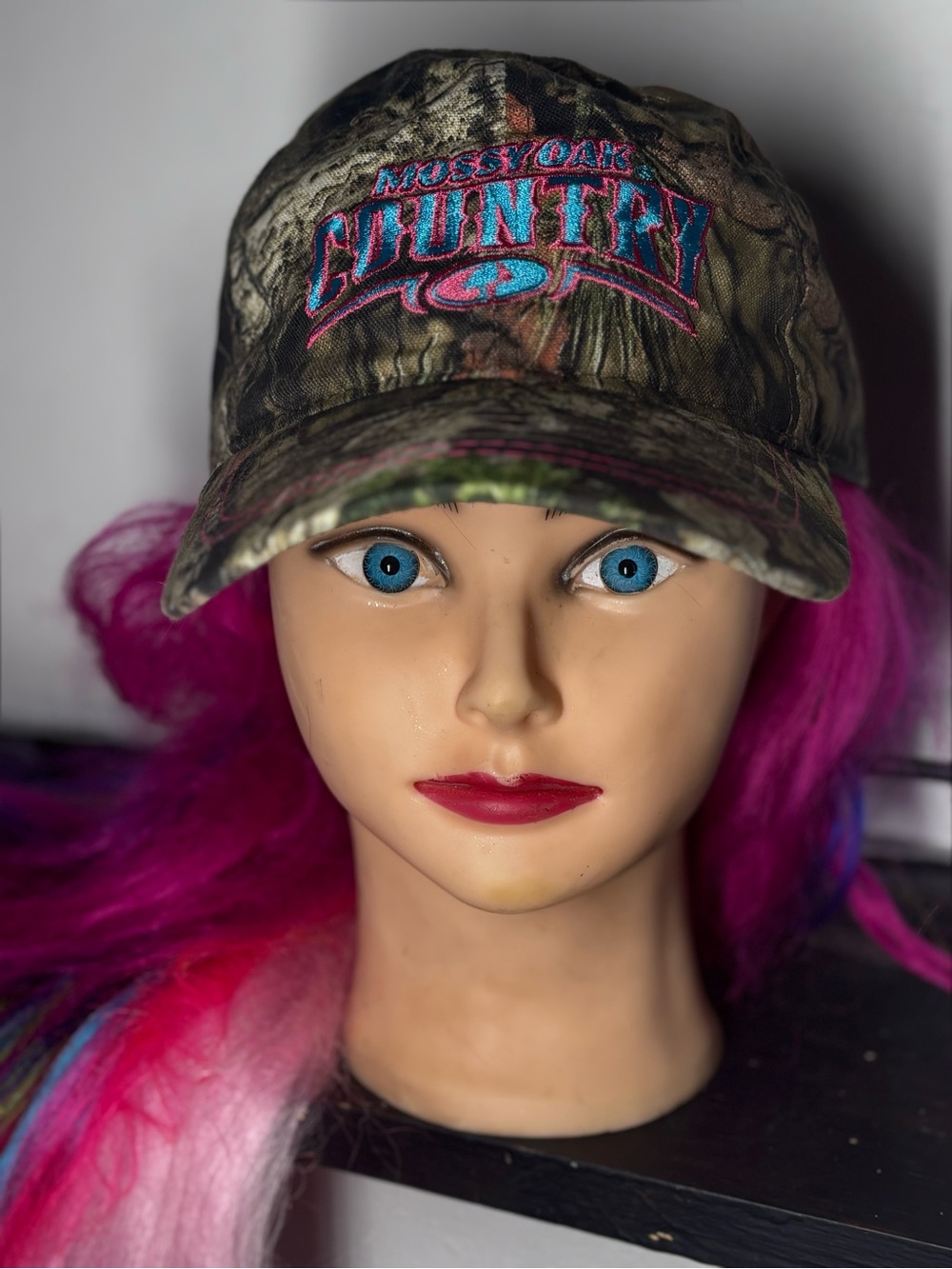 Mossy Oak Kids Camo Hat with Pink & Blue Embroidery